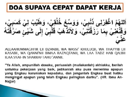 Doa Agar Cepat Dapat Pekerjaaan Lengkap Arab, Latin dan Artinya