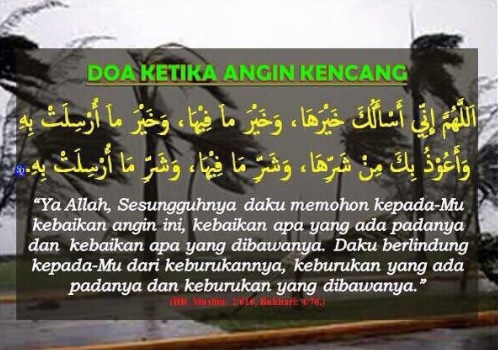 Doa Saat Ada Angin Kencang Bahasa Arab, Latin & Artinya